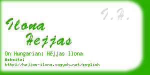 ilona hejjas business card
